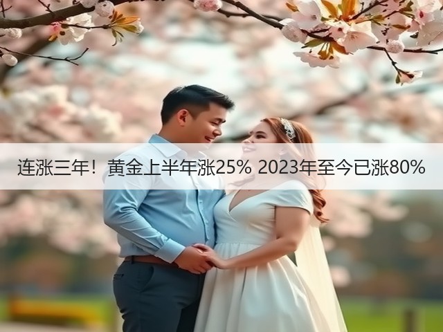连涨三年!黄金上半年涨25% 2023年至今已涨80%(图3) 连涨三年!黄金上半年涨25% 2023年至今已涨80%(图3)