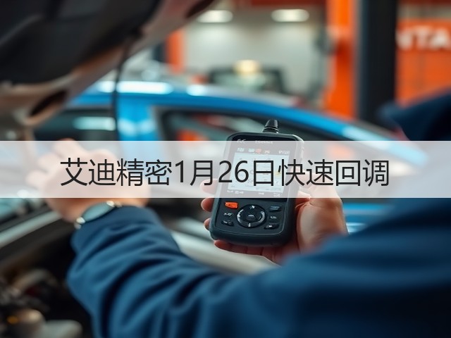 艾迪精密1月26日快速回调(图1) 艾迪精密1月26日快速回调(图1)