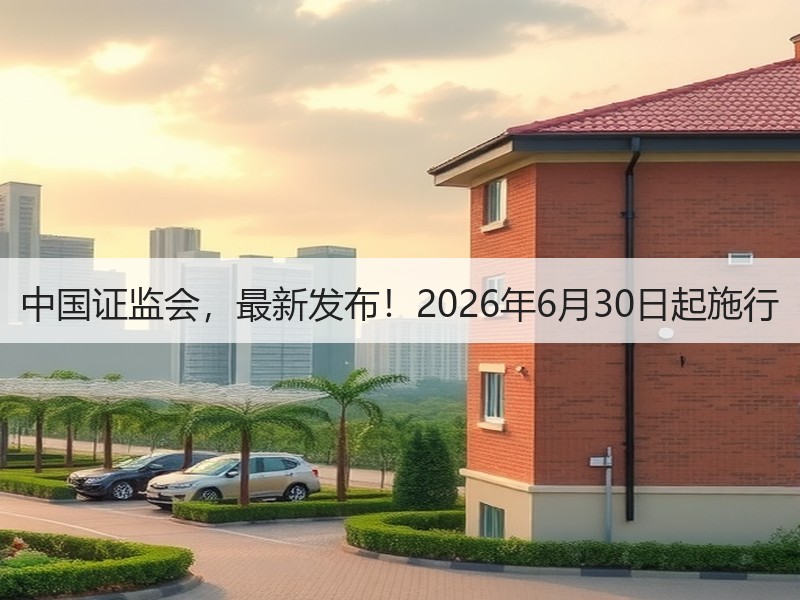 中国证监会，最新发布！2026年6月30日起施行