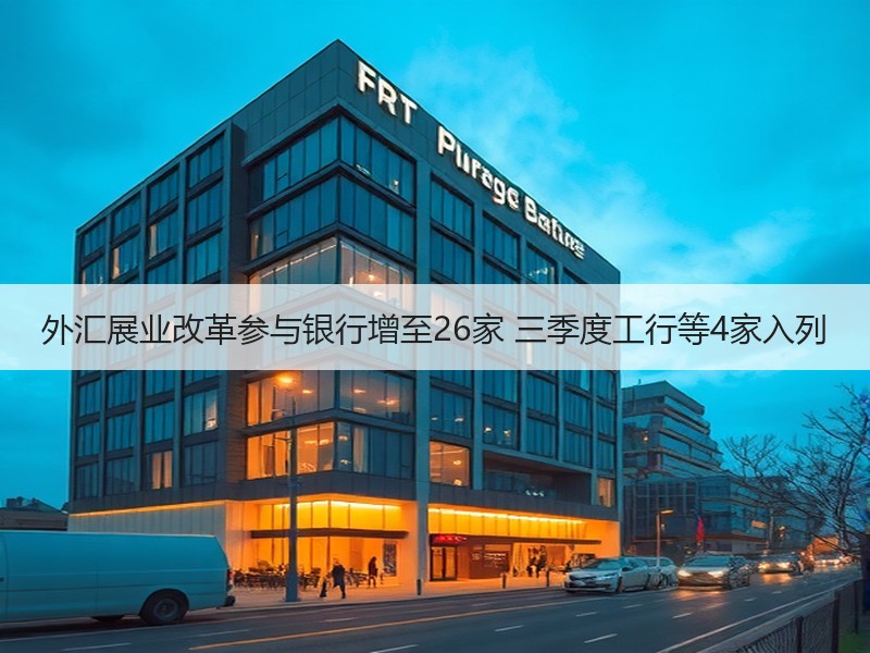外汇展业改革参与银行增至26家 三季度工行等4家入列
