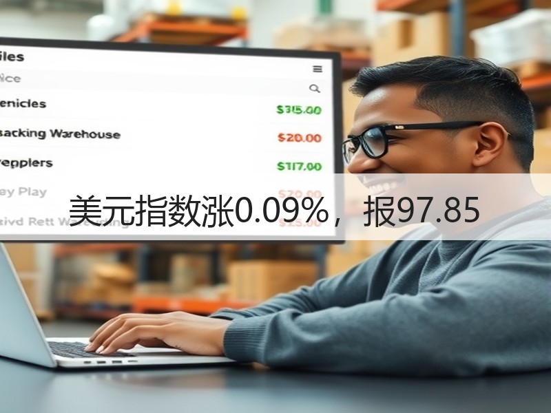 美元指数涨0.09%，报97.85