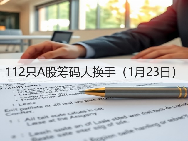 112只A股筹码大换手（1月23日）(图2)