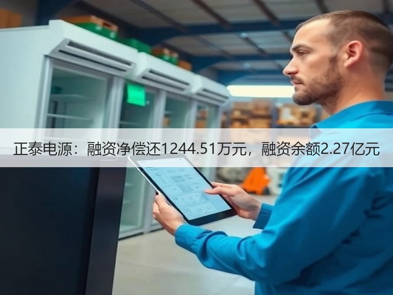 正泰电源：融资净偿还1244.51万元，融资余额2.27亿元