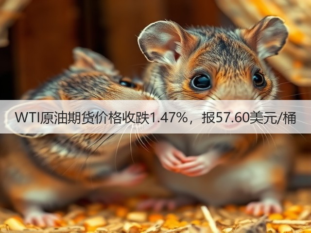 WTI原油期货价格收跌1.47%，报57.60美元/桶(图1)