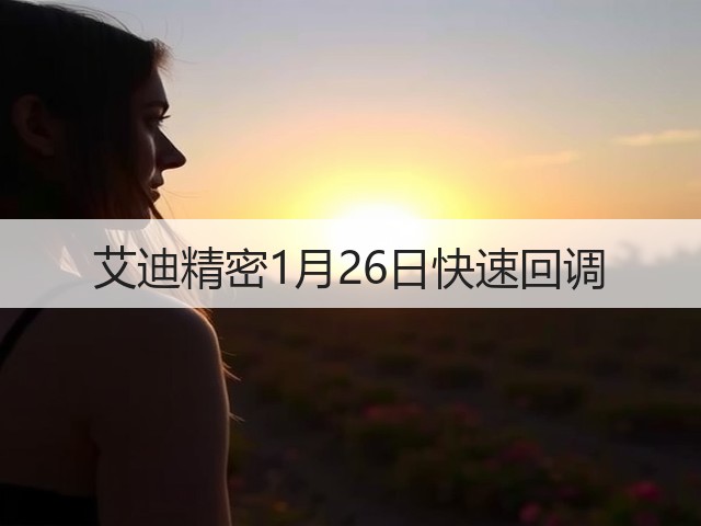 艾迪精密1月26日快速回调(图1) 艾迪精密1月26日快速回调(图1)