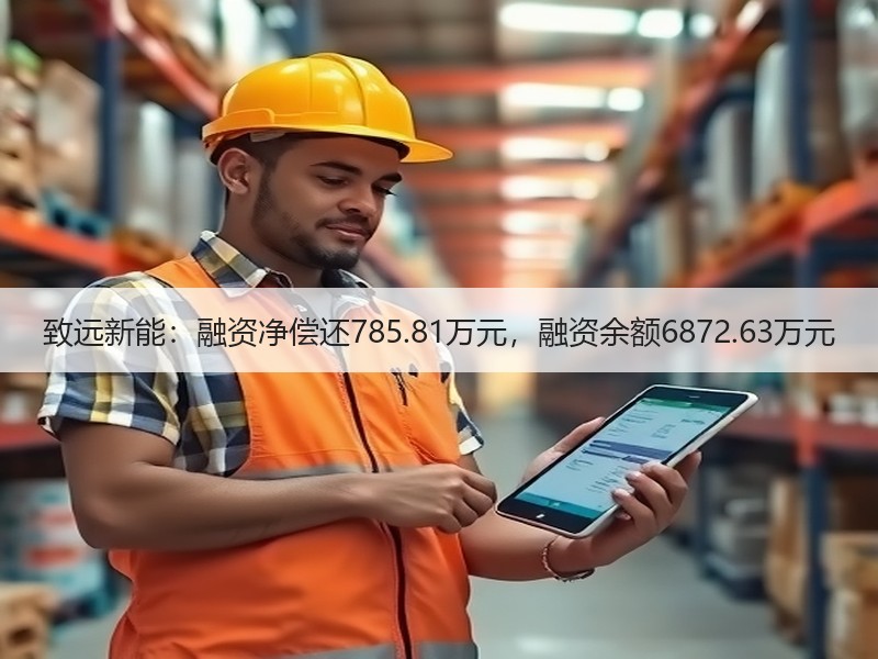 致远新能：融资净偿还785.81万元，融资余额6872.63万元