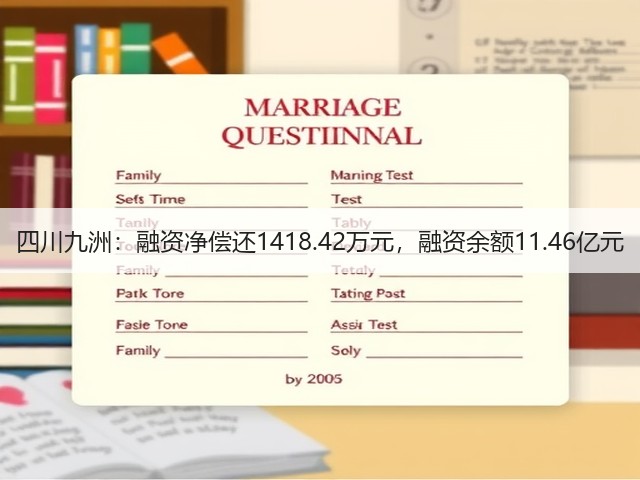 四川九洲:融资净偿还1418.42万元,融资余额11.46亿元(图1) 四川九洲:融资净偿还1418.42万元,融资余额11.46亿元(图1)