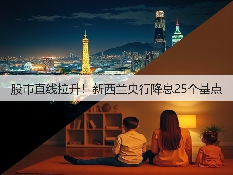 股市直线拉升！新西兰央行降息25个基点