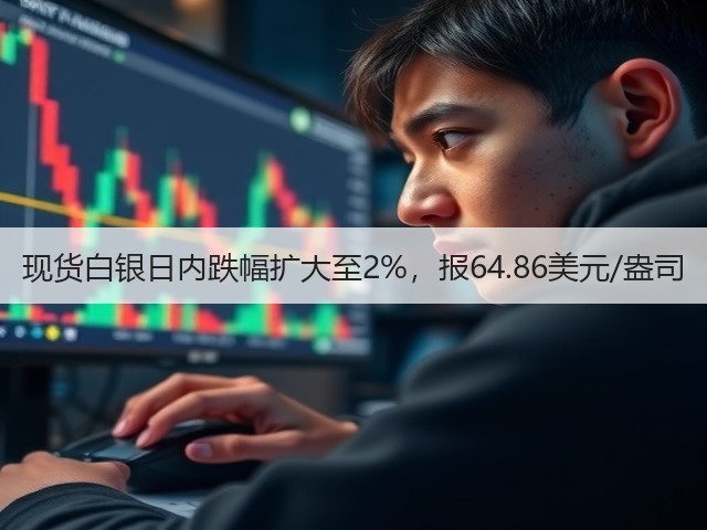 现货白银日内跌幅扩大至2%，报64.86美元/盎司(图3)