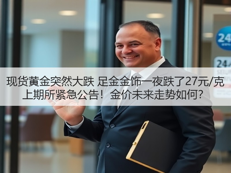 现货黄金突然大跌 足金金饰一夜跌了27元/克 上期所紧急公告！金价未来走势如何？