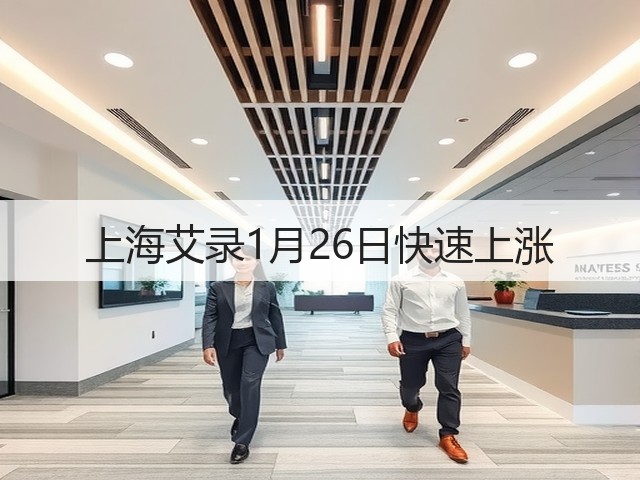 上海艾录1月26日快速上涨(图1) 上海艾录1月26日快速上涨(图1)